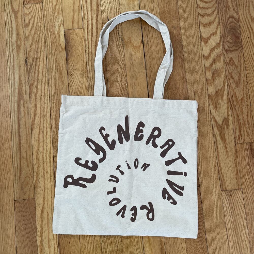 Christy Dawn Regenerative Revolution Canvas Tote Bag Reusable Cream and Brown